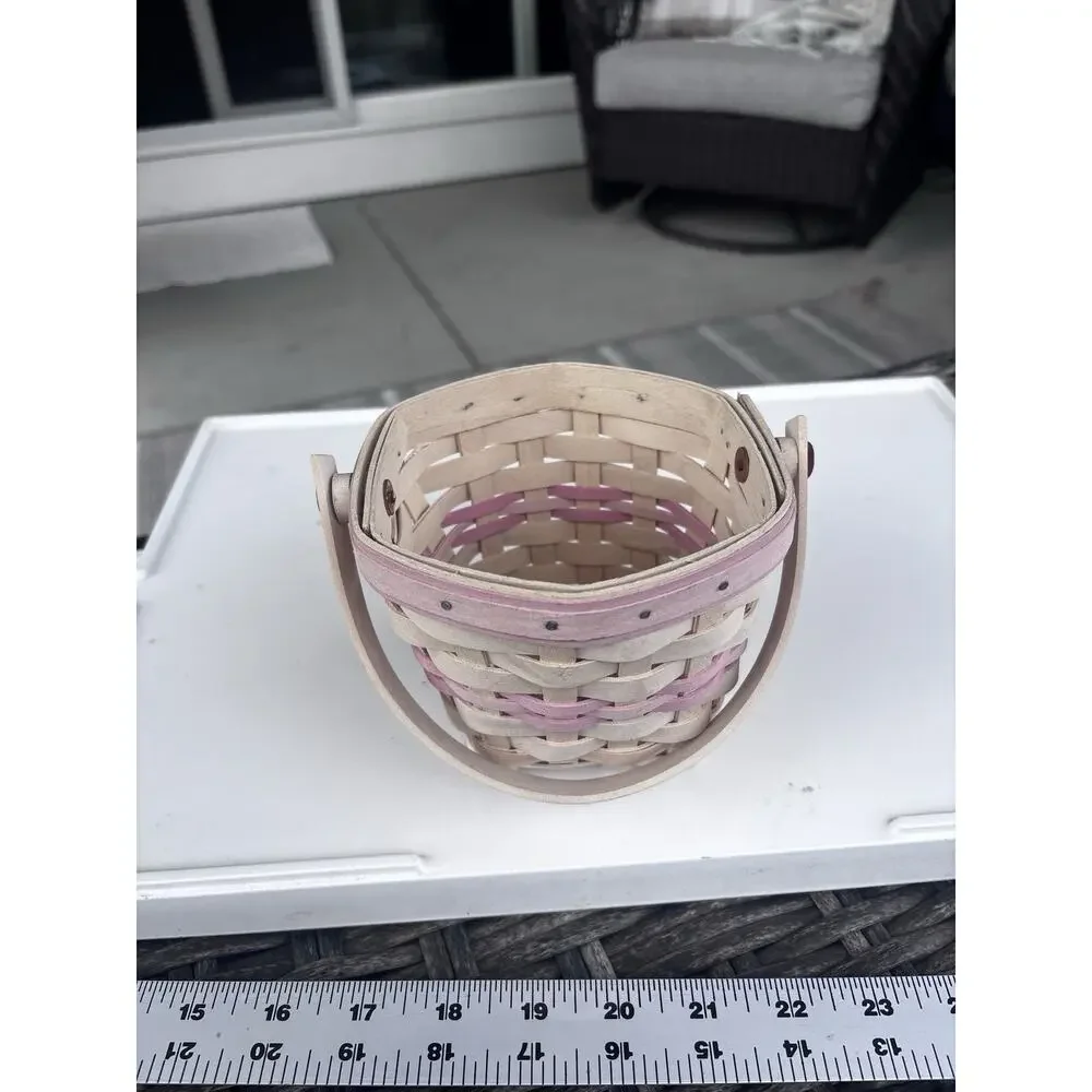Longaberger 2001 American Cancer Society Hope Basket Pink Accents Vintage